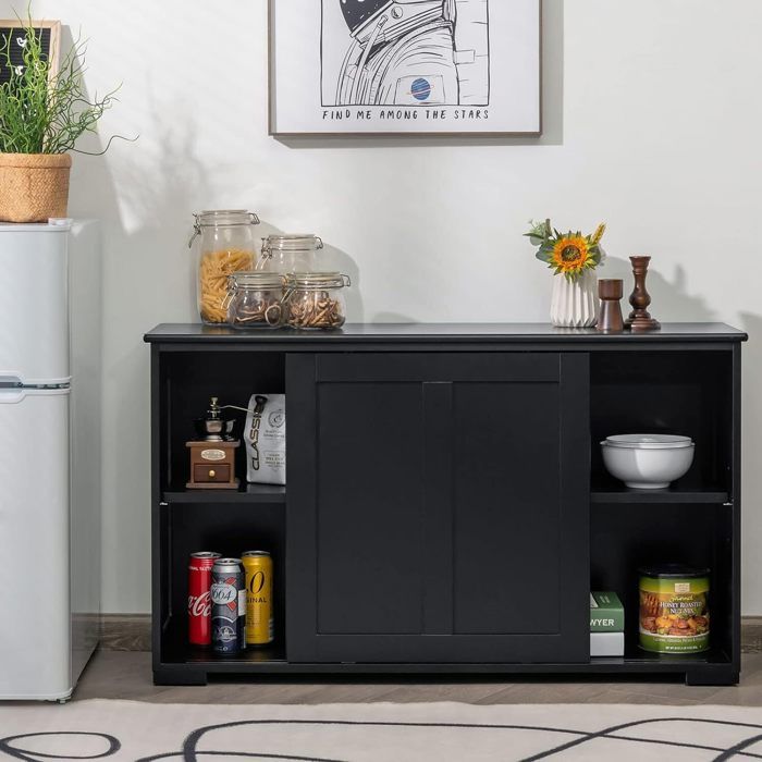 GIANTEX Buffet de Cuisine à 3 Étages- 2 Portes Coulissantes- Étagère Réglable- Meuble Bas de Rangement- 106 5x 33x 60 cm- Noir GIANTEX Buffet de Cuisine à 3 Étages- 2 Portes Coulissantes- Étagère Réglable- Meuble Bas de Rangement- 106 5x 33x 60 cm- Noir